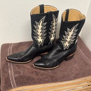 Stetson Black and Cream Cowboy Boots